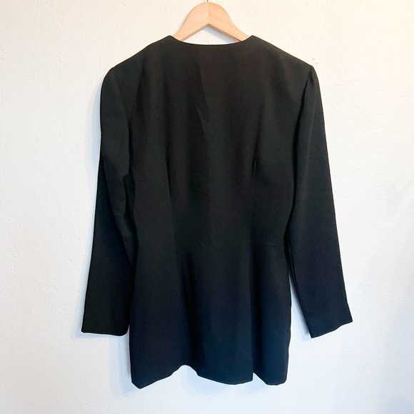 Vintage Ann Taylor Black Jacket Pearl Buttons 90's 80s' Classic Office 2 XS - Picture 4 of 4